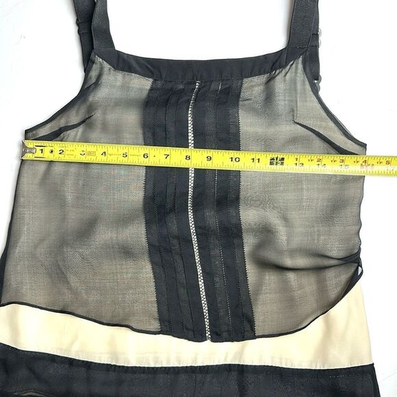 Rag & Bone Silk Layered Top Sleeveless Black Ivory Adjustable Strap Excellent 2 - Picture 13 of 13